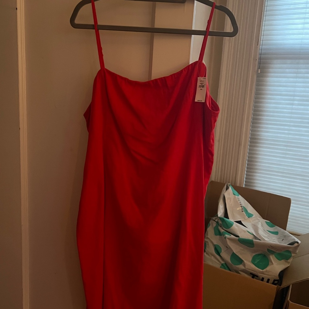Madewell Red Slip Dress Cowl Neck Sleeveless